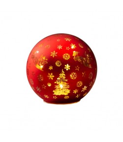 Sfera vetro Natale Lamart rossa con led 12 cm  1022220