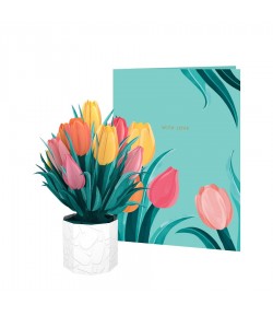 Biglietto auguri Mini Flora Origamo tulipani FM002