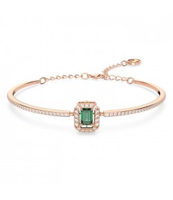 Bracciale rigido Swarovski Cex Millenia verde placcato oro rosa 5650071