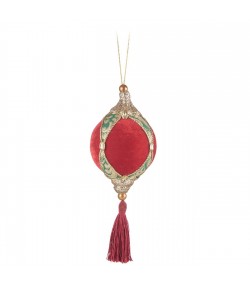 Decorazione Natale L'Oca Nera Pendente stoffa 1 rosso 28h cm 1XM825.10