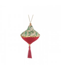 Decorazione Natale L'Oca Nera Pendente stoffa 4 rosso 24h cm 1XM825.13