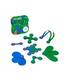 Costruzioni magnetiche Clixo Itsy Pack verde blu 18 pezzi 76590