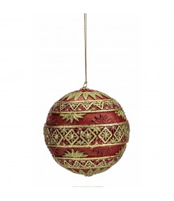 Decorazione Palla di Natale Lamart resina rossa 10 cm 1023087