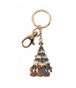 Portachiavi Natale Lamart albero metallo smaltato 5 cm 1023268