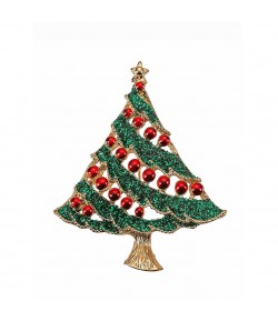 Spilla Natale Lamart albero metallo smaltato 5 cm 1023277