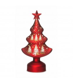 Albero di Natale Lamart vetro con led rosso 23 cm 1023286