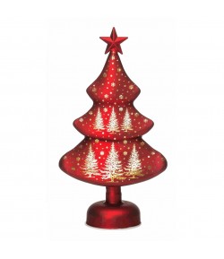 Albero di Natale Lamart vetro con led rosso 33 cm 1023287