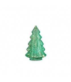 Albero Natale in vetro con luce led Fade verde 20 cm 57027