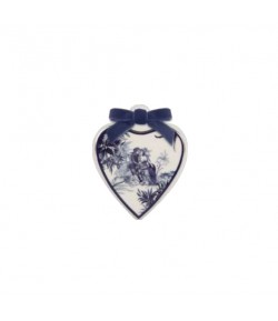 Decorazione Natale Baci Milano Cuore piatto Versailles blu HEA1.VER01