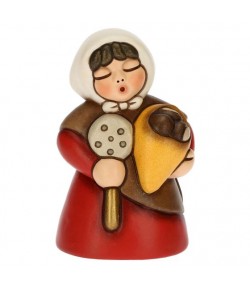 Donna con castagne Thun Presepe Classico rossa S3322A82