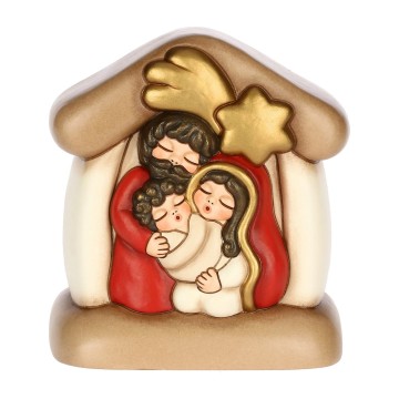 Mini presepe Thun  con capanna e Sacra Famiglia rosso S3394A82