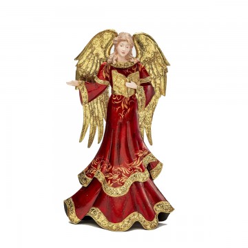 Angelo con libro Natale Lamart rosso 41 cm 1024039