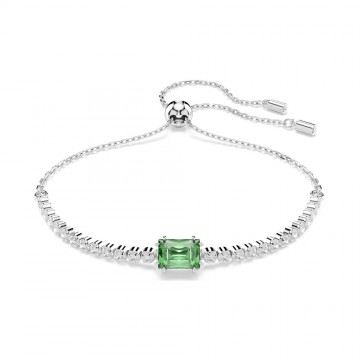 Bracciale tennis Swarovski Matrix verde M placcato rodio 5693411