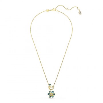 Collana pendente Swarovski Idyllia blu placcata color oro 5709029