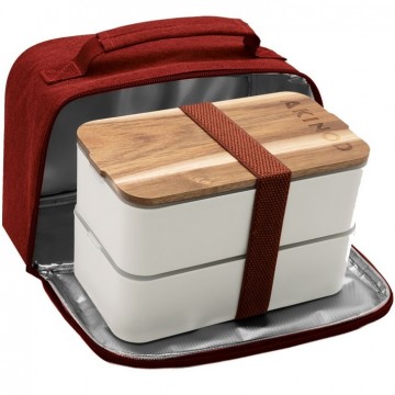 Bento Portapranzo con borsa termica Akinod 11h 58 bianco terracotta AKI000056