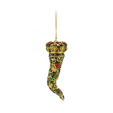 Decorazione Natale Lamart Cornetto resina verde 15 cm 1025048