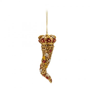 Decorazione Natale Lamart Cornetto resina coppertin 15 cm 1025052