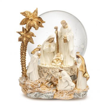 Palla di Natale con Natività e palma Lamart oro 17,5 cm 1025434