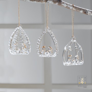 Set 3 decorazioni Natività Mascagni 5 cm C3152