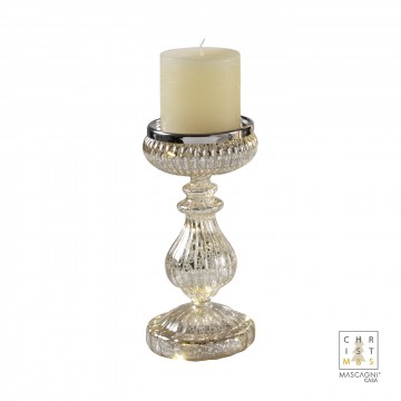 Decorazione Natale Portacandela Mascagni 21.5 cm con led C3079