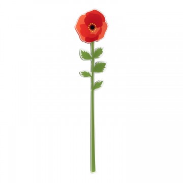 Fiore Papavero rosso Vesta in acrilico grande 55 cm 04335.85