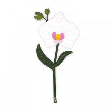 Fiore Orchidea bianca Vesta in acrilico 20.4 cm 04416.30
