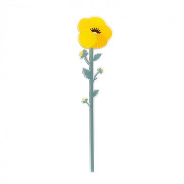 Fiore Gardenia gialla Vesta in acrilico piccola 43.5 cm 04340.39