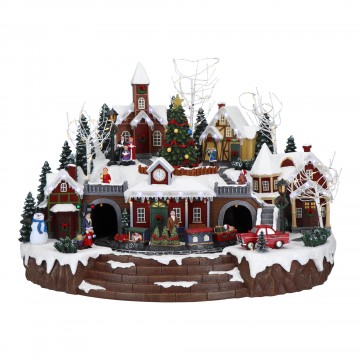 Villaggio di Natale animato Timstor con led multicolor 230543