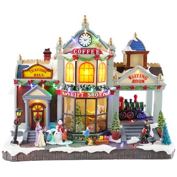 Villaggio animato Timstor con stazione e led multicolor 210422