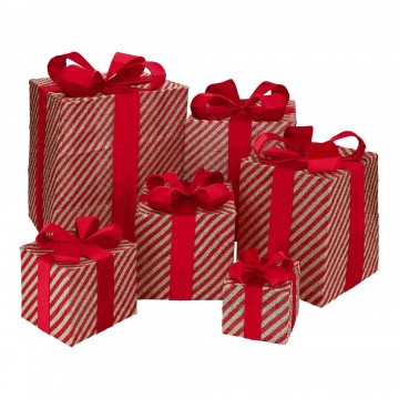 Set 6 scatole regalo Timstor rosso oro 251470