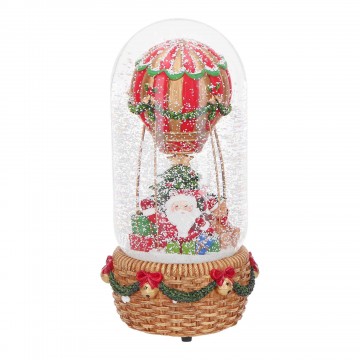 Palla di vetro Timstor con Babbo Natale in mongolfiera multicolor 256574