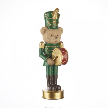 Decorazione Natale L'Oca Nera orsetto con tamburo grande 1XM1049.13