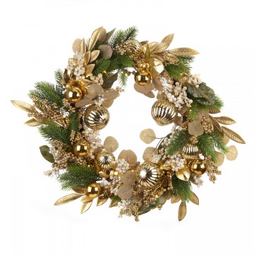 Ghirlanda Natale L'Oca Nera con palline oro e 40 led 1XM1032.10