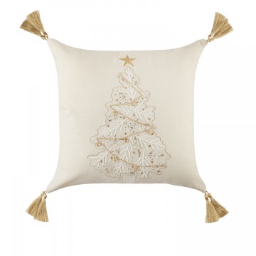 Cuscino Natale L'Oca Nera Soffice Magia con albero quadrato 1XM1002.12
