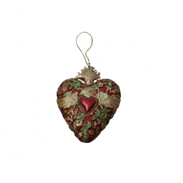 Decorazione Natale Lamart Cuore resina rosso 14 cm 1025042