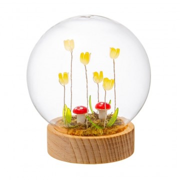 Palla vetro a led con tulipani Lamart 12 cm 1038473