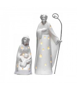 Sacra Famiglia 2 pz Fade Nativity con led cm 9x6,5x22  54504