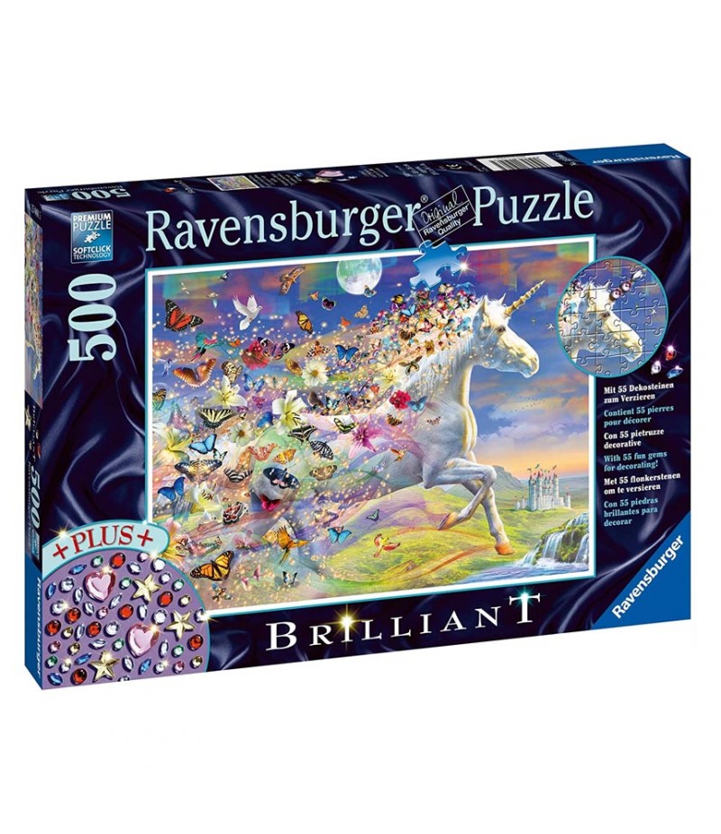 Puzzle Unicorno e le sue farfalle 500 pz Ravensburger 15046