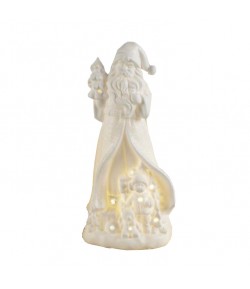 Babbo Natale porcellana Mascagni con led h 23,5 cm  C1468